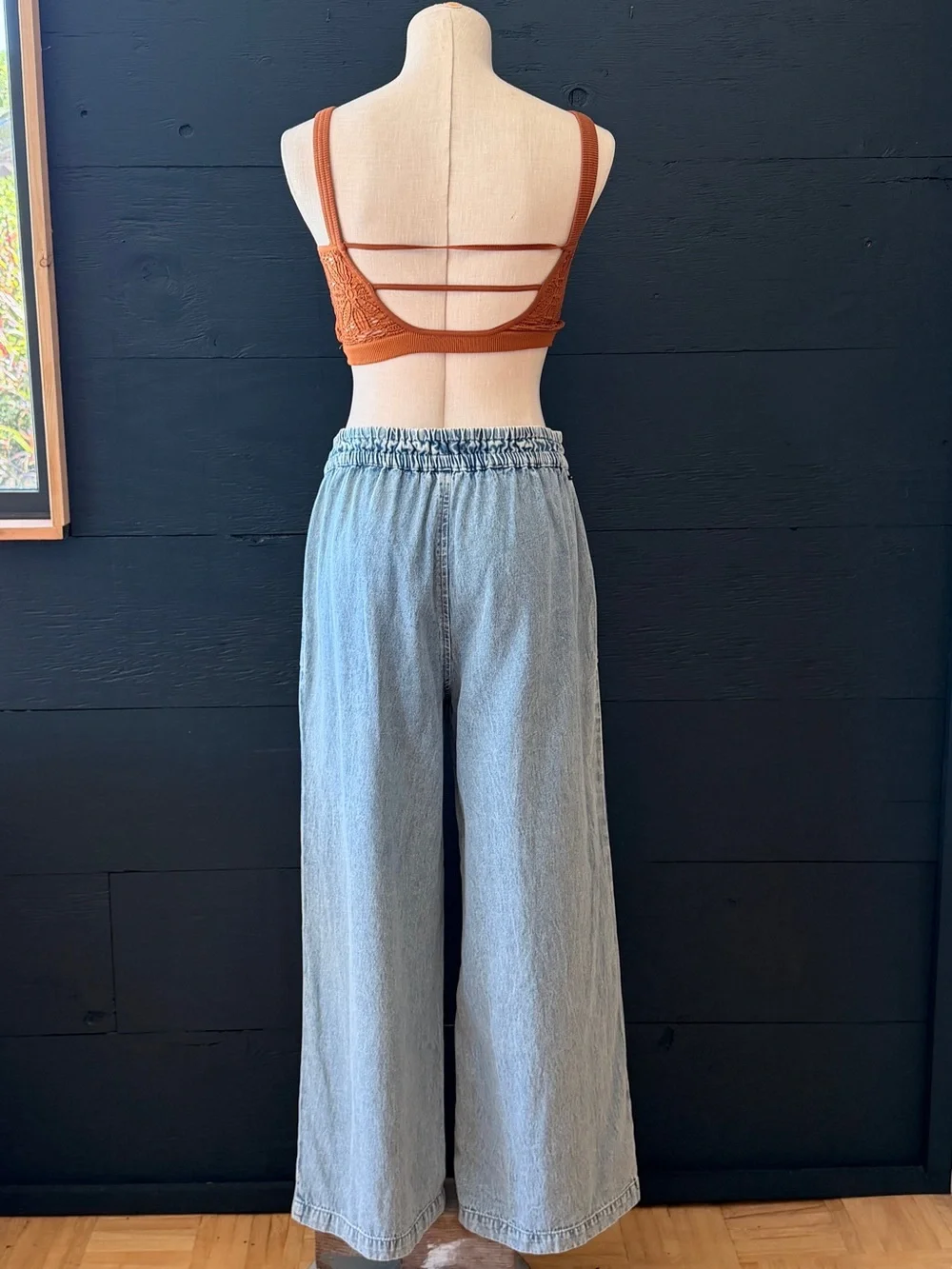 O’Neill Sevie Denim Pants in Drifter Light Blue Denim Wide Leg Pants Size M